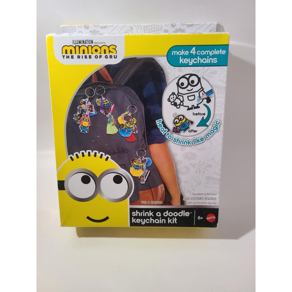 Minions Keychain Making Kit Makes 4 Keychains Shrink a Dink Rise of Gru NEW NWT